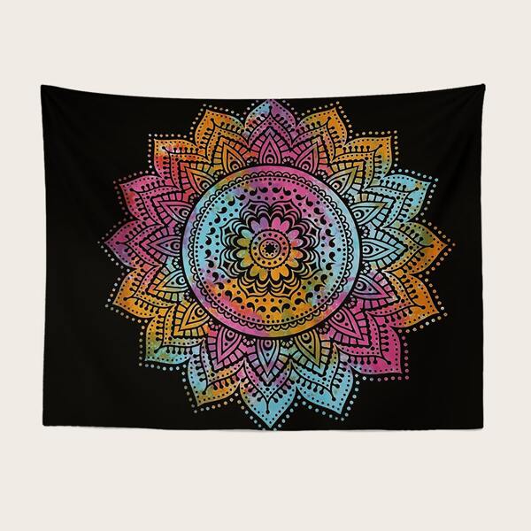 

Mandala Print Tapestry, Multicolor