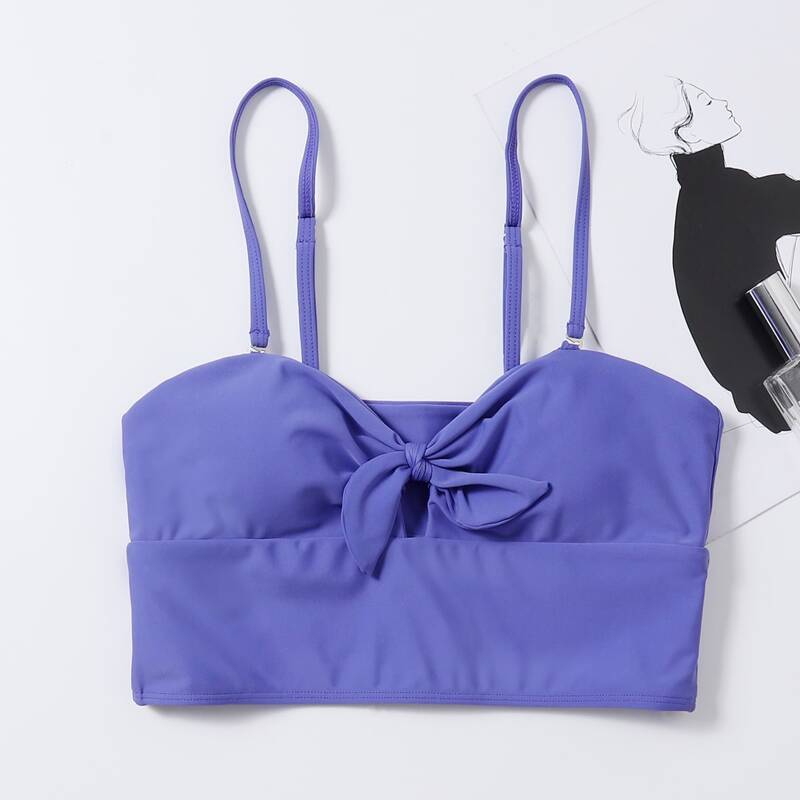 

Knot Front Bikini Top, Purple