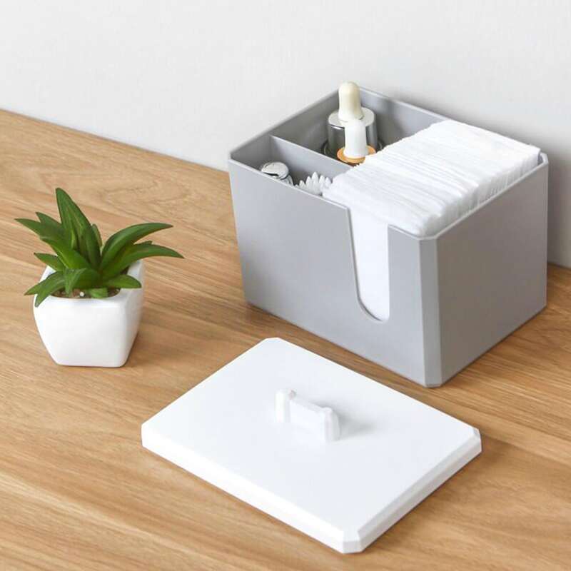 

1pc Desktop Cosmetic Storage Box, Grey