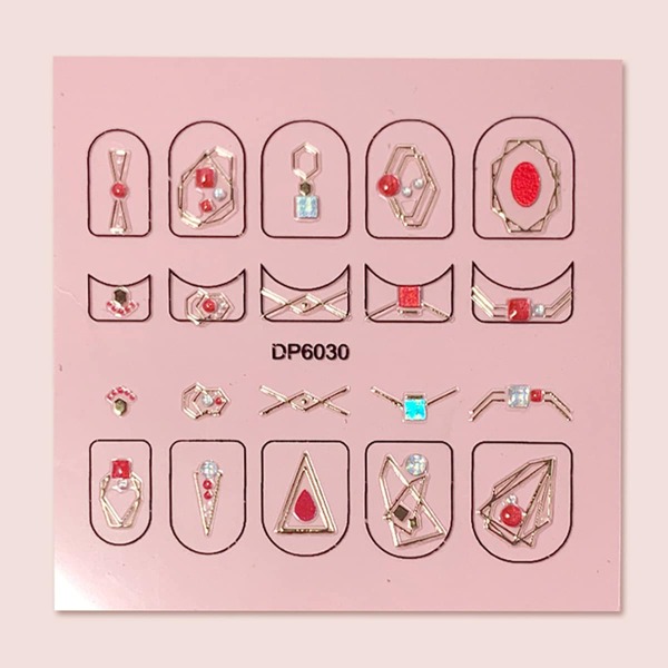 

1sheet Geometric Pattern Laser Nail Art Sticker, Multicolor