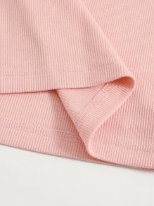 SHEIN EZwear Scoop Neck Solid Tank Top - Baby Pink - View 4