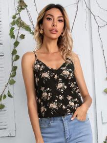 SHEIN Mặt trên của dây treo hình hoa - màu đen - Xem 1