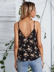 SHEIN Mặt trên của dây treo hình hoa - màu đen - Xem 2