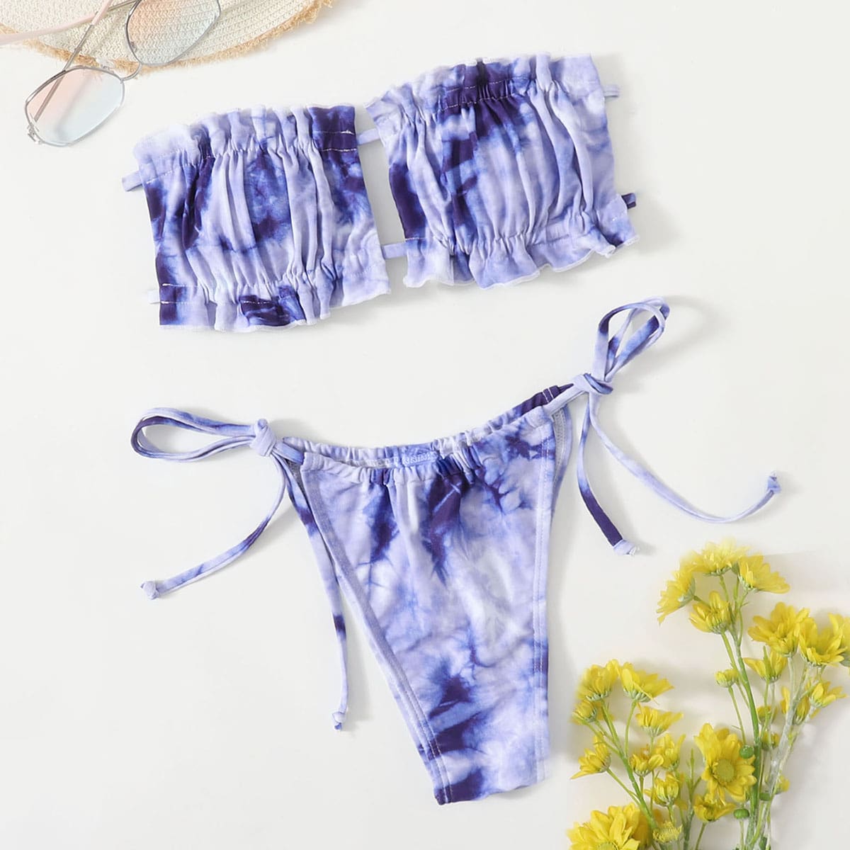 

Tie Dye Ruched Bust Bikini Swimsuit, Multicolor