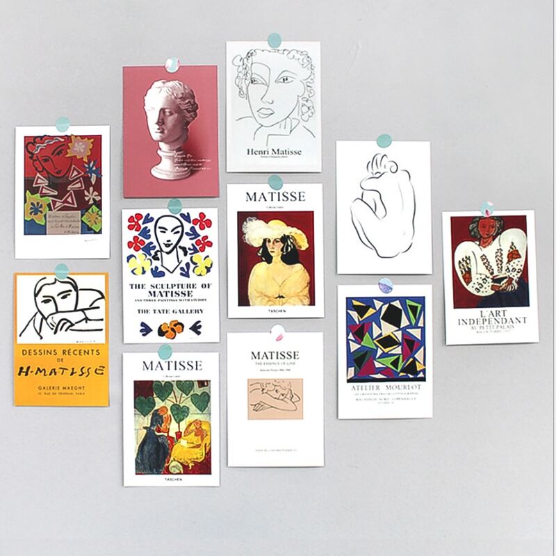 

10pcs Abstract Figure Graphic Random Card, Multicolor