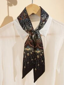 Khăn mỏng họa tiết - màu đen - Xem 1