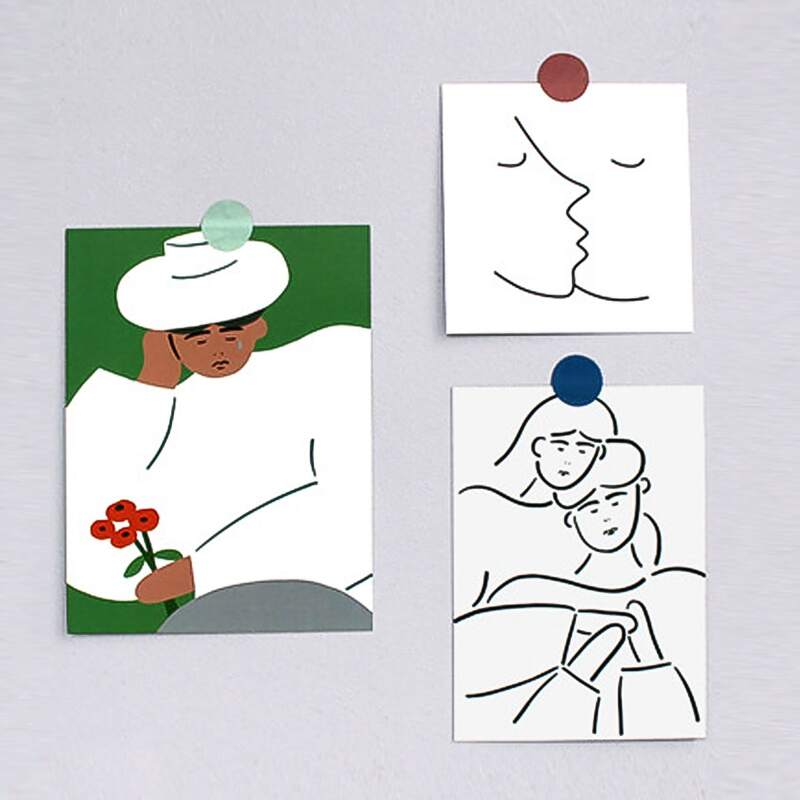 

3pcs Abstract Figure Graphic Card, Multicolor