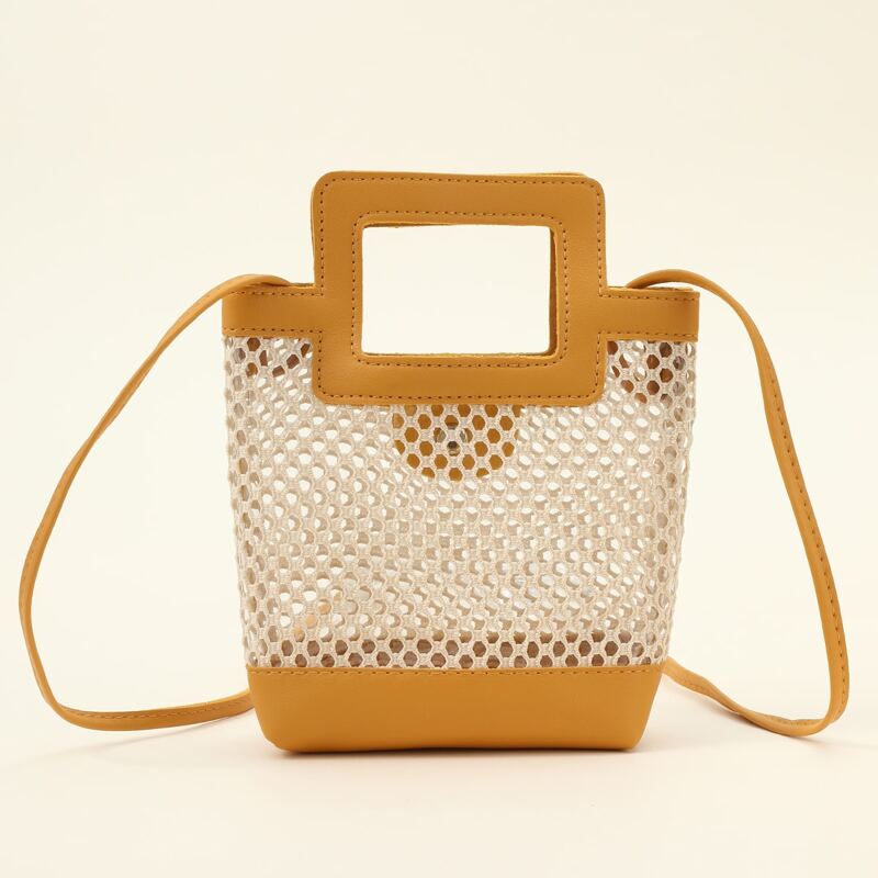 

Hollow Out Satchel Bag, Yellow