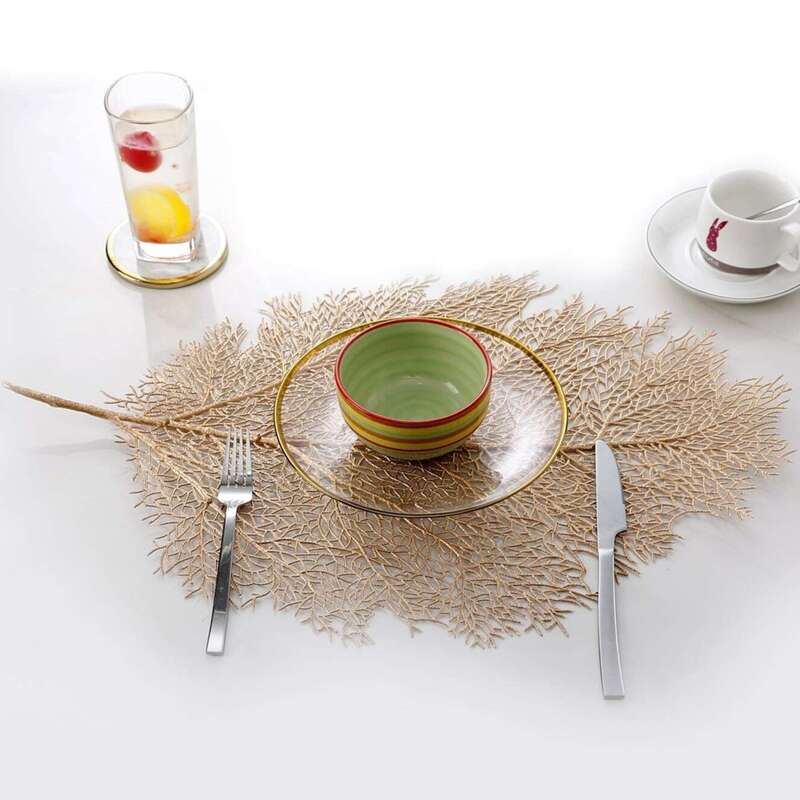 

Leaf Shaped Placemat, Gold