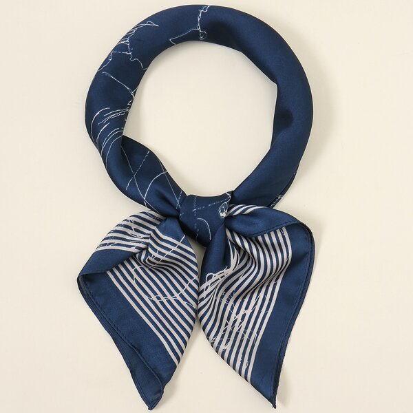 

Striped Pattern Bandana, Blue