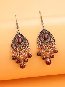 Hollow Out Drop Earrings - Multicolor - View 2