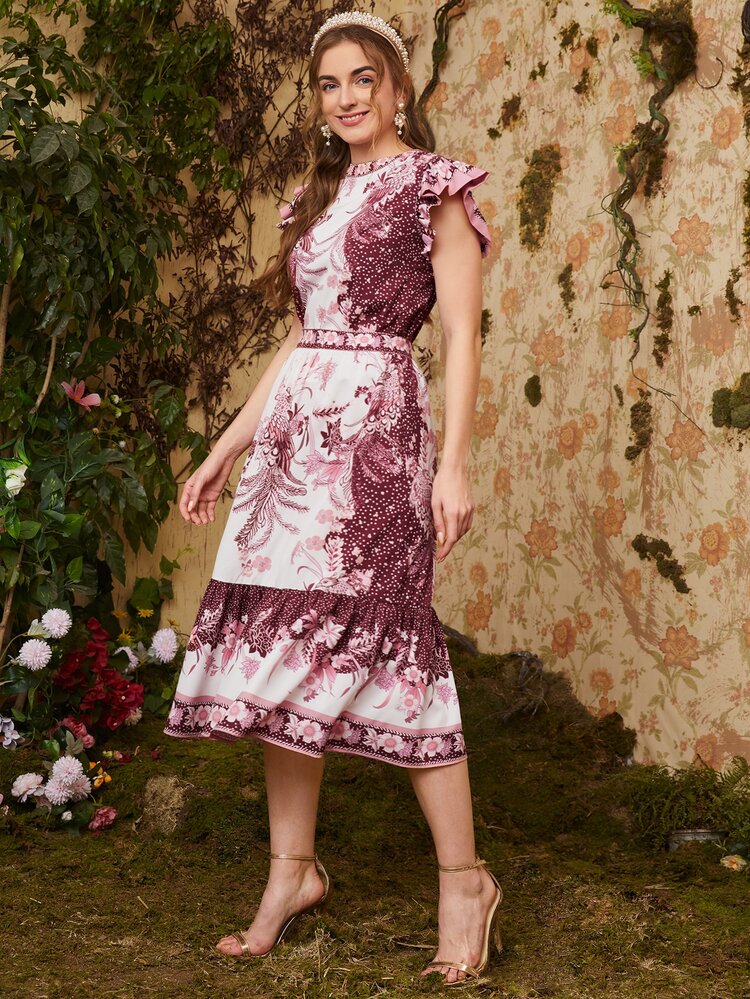 Mulvari Bộ thời trang Nút Hoa Thanh lịch - Nhiều màu - Xem 5