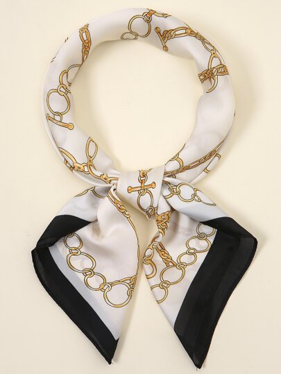 1pc Simple Printed 70cm Square Scarf, Women's Multi-Use Waist Belt, Bag Accessory, Headscarf, Fashionable Neck Scarf For Spring And Autumn Bandana,Hair Band,Head Band Ideal For Dressing Up Your Look