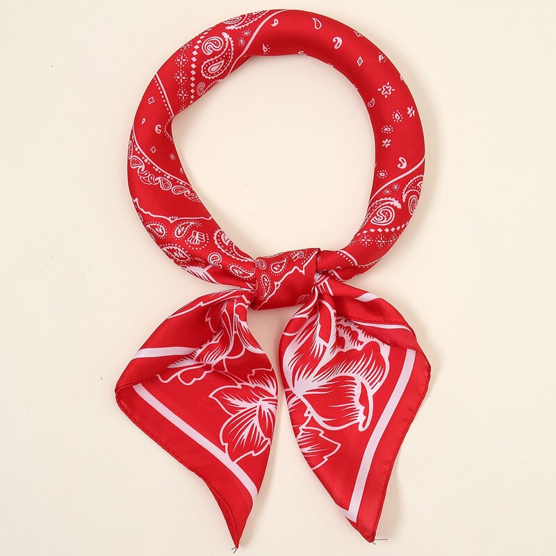 

Flower Print Bandana, Red