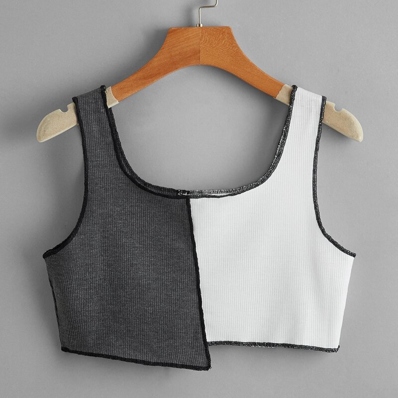 

Colorblock Ribbed Tank Top, Multicolor