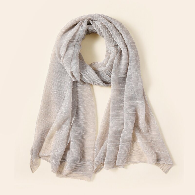 

Solid Pleated Scarf, Light grey
