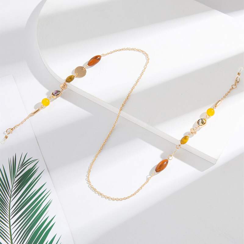 

Crystal & Disc Decor Glasses Chain, Multicolor