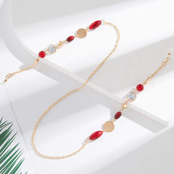 

Crystal & Disc Decor Glasses Chain, Multicolor