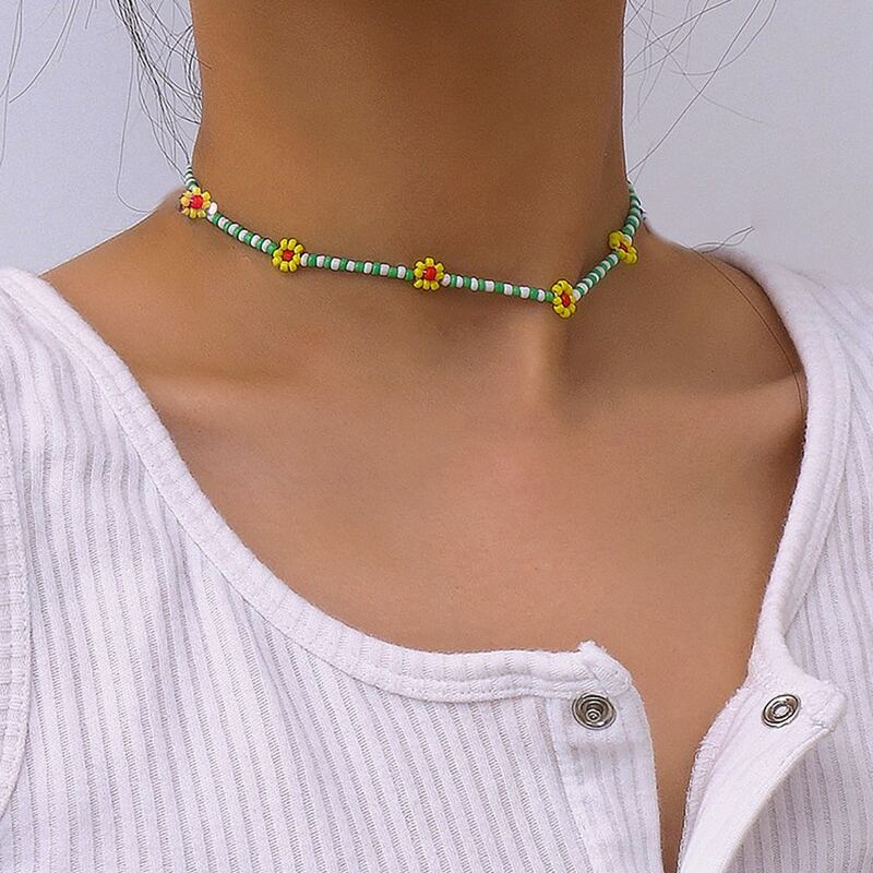 

Floral Beaded Choker, Multicolor