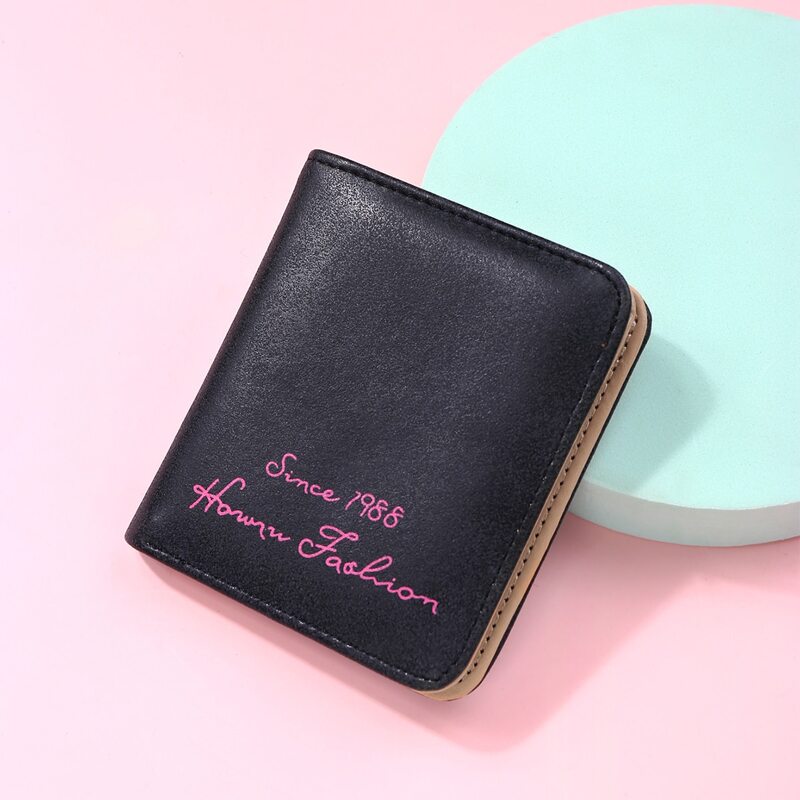 

Letter Graphic Short Purse, Black