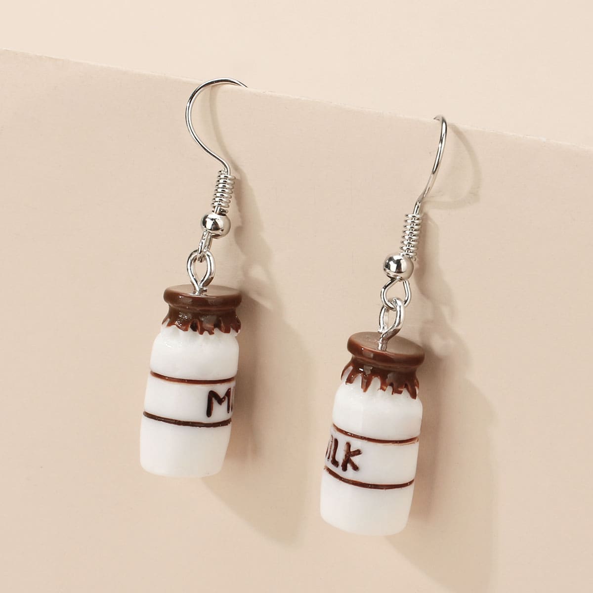 

Milk Bottle Drop Earrings, White