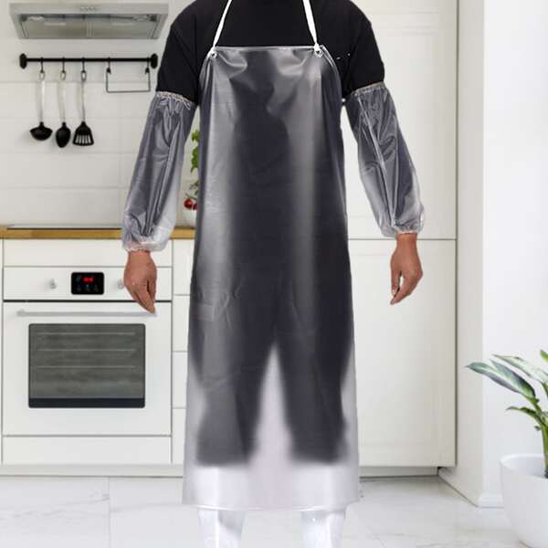 

1pc Clear Waterproof Apron With Sleeve Cover