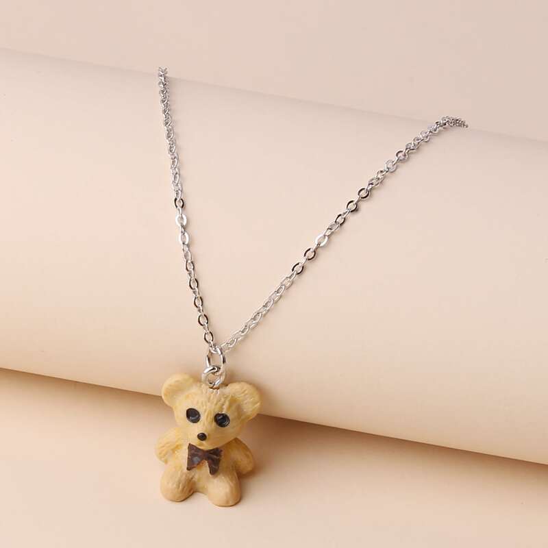 

Bear Pendant Necklace, Camel