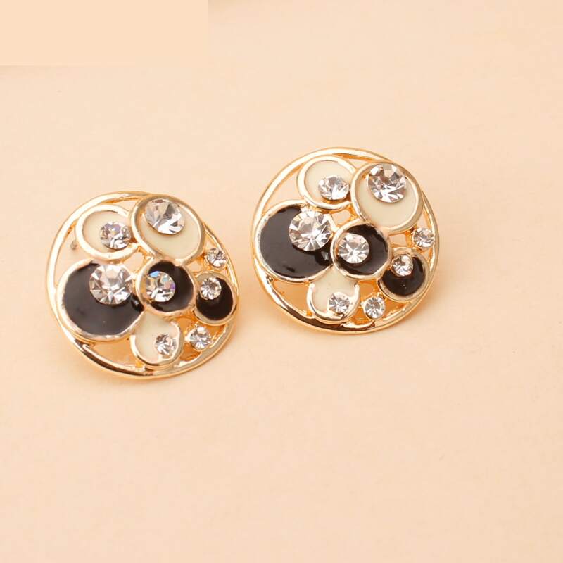

Rhinestone Circle Stud Earrings, Multicolor