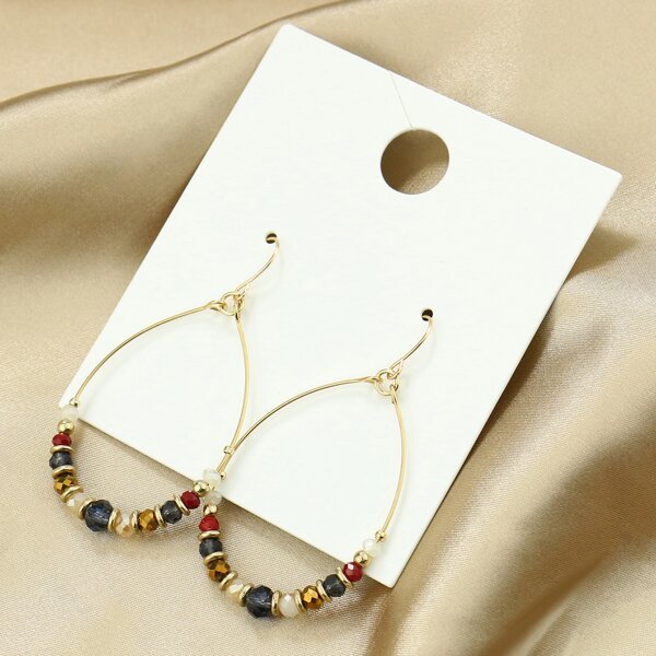 

Crystal Decor Geometric Drop Earrings, Multicolor