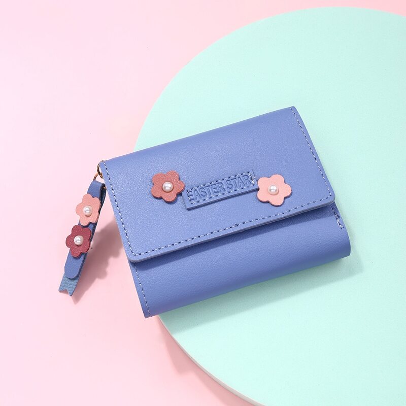 

Floral Fold Over Purse, Blue