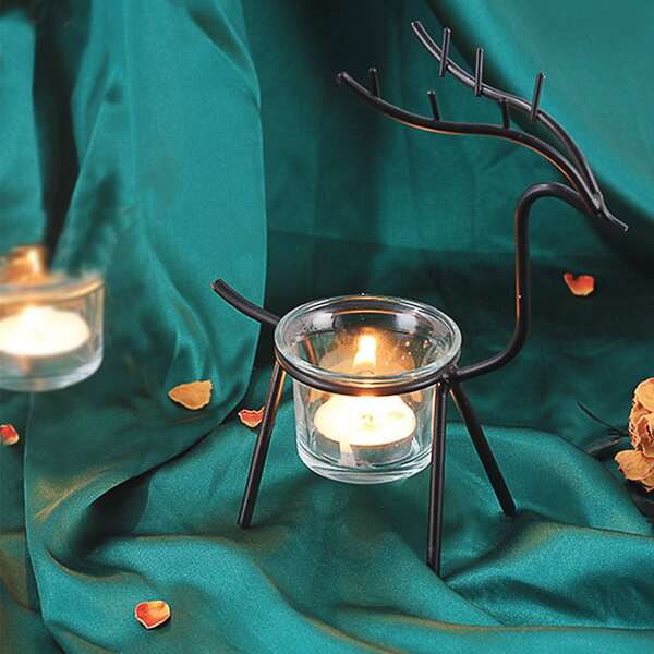 

Deer Shaped Candle Holder, Black