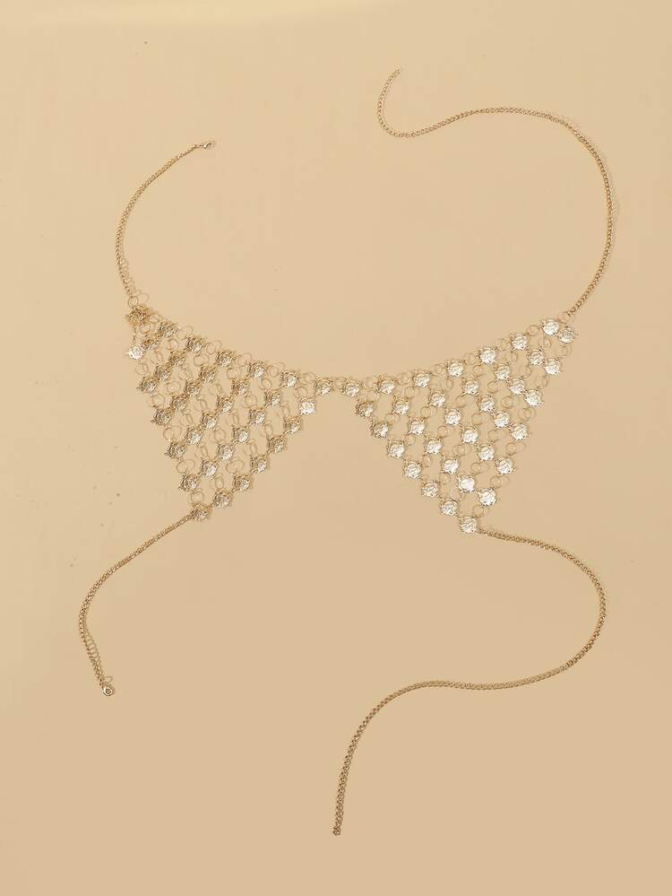 Cadena de cuerpo con rosa - Amarillo Oro - Añade 2