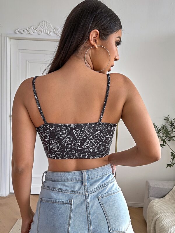 Floral Print High Low Cami Top SHEIN USA