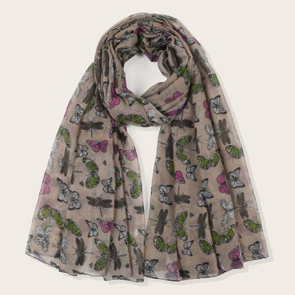 

Butterfly Pattern Scarf, Multicolor