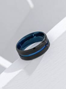 Nam giới thời trang và phổ biến Nhẫn hai tông màu bằng thép không gỉ để làm quà tặng trang sức và cho vẻ ngoài sành điệu - màu đen - Xem 1