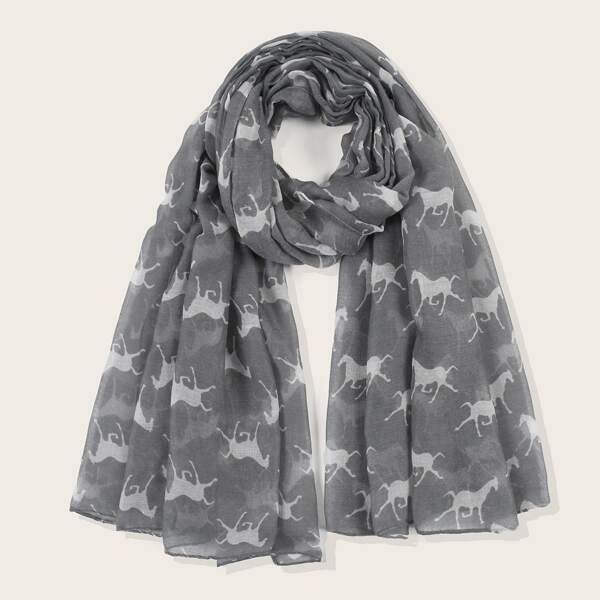 

Cartoon Graphic Mesh Scarf, Multicolor