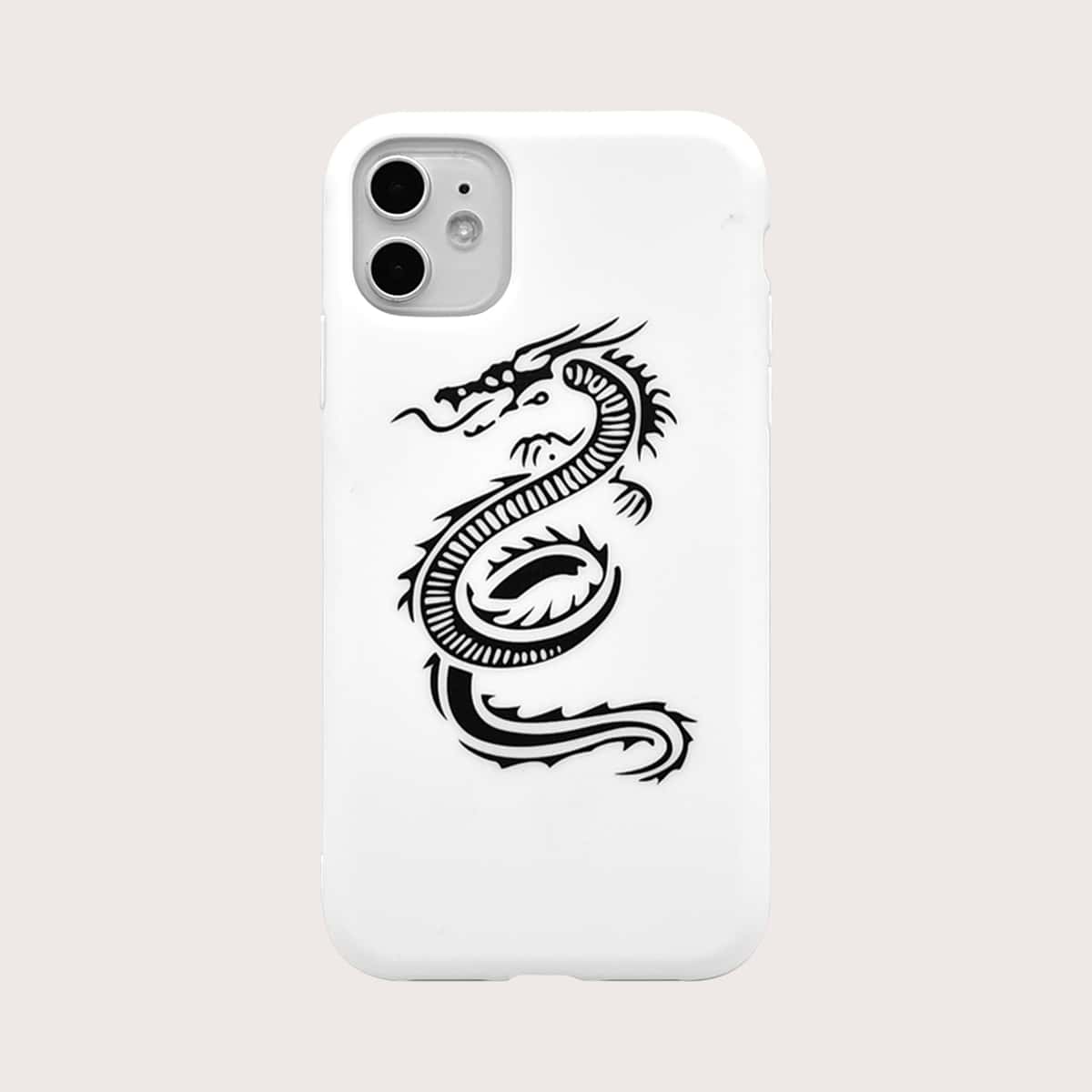 

Dragon iPhone Case, Black and white