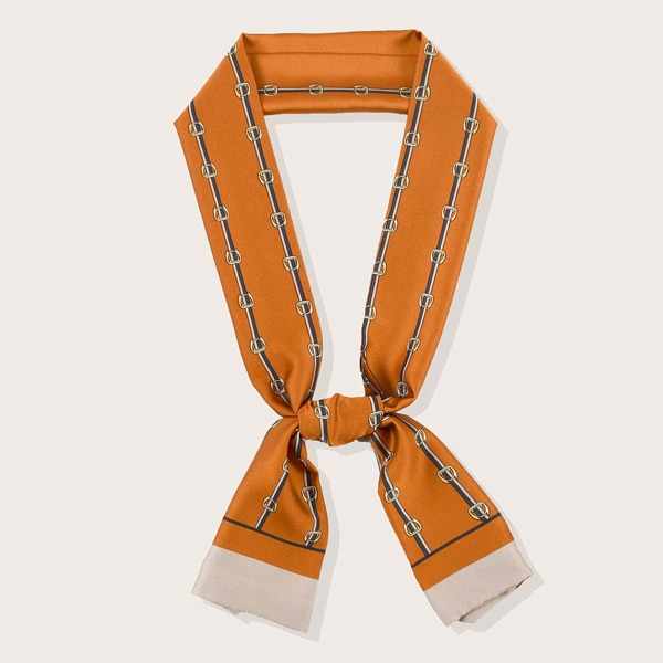 

Belt Pattern Twilly Scarf, Multicolor