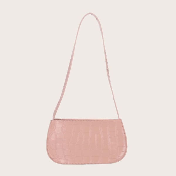 

Croc Embossed Shoulder Bag, Pink