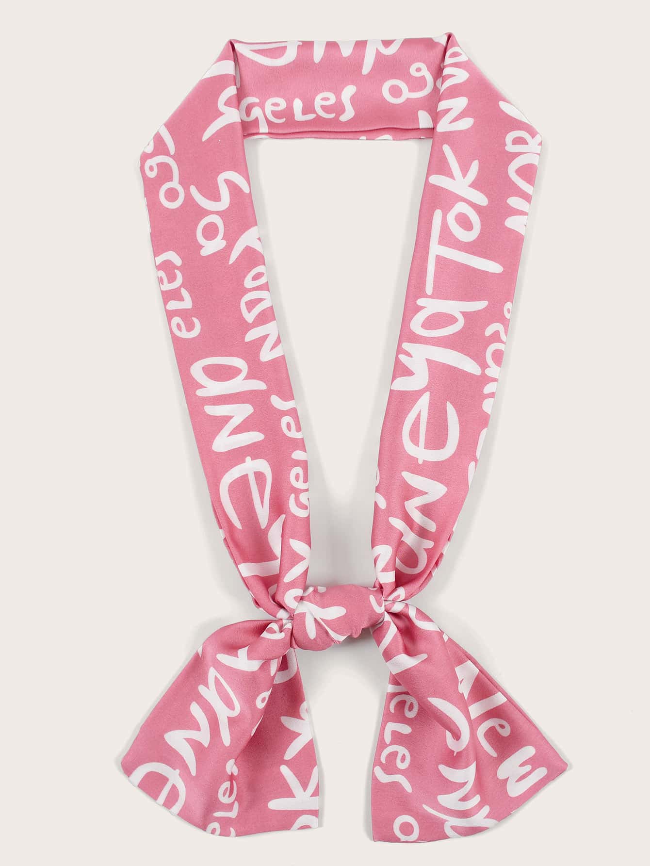 Letter Graphic Skinny Scarf - Multicolor - View 1
