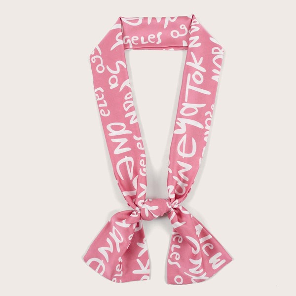 

Letter Graphic Twilly Scarf, Multicolor