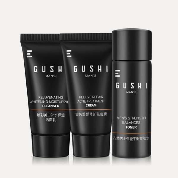 

1pc Men Cleanser & 1pc Acne Treatment Cream & 1pc Toner, White