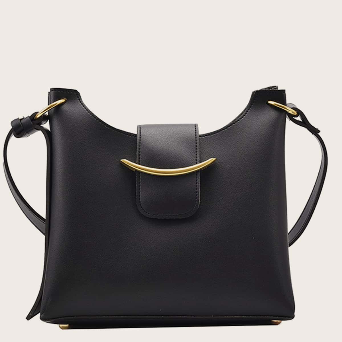 

Minimalist Baguette Bag With Inner Pouch, Black