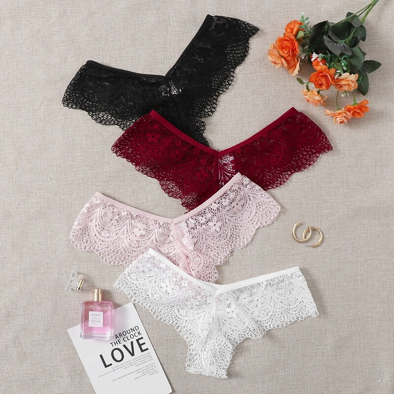 

4pack Floral Lace Panty Set, Multicolor
