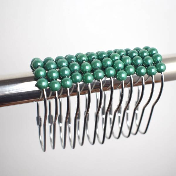

12pcs Metal Curtain Hook, Green