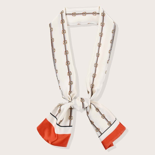 

Belt Pattern Twilly Scarf, Multicolor