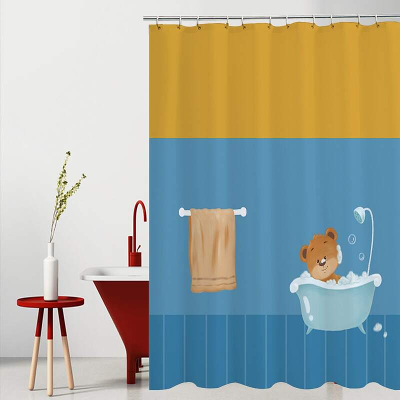 

Cartoon Bear Print Shower Curtain, Multicolor