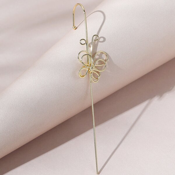 

1pc Butterfly Decor Earring, Gold