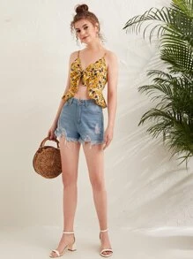 Ren hoa văn xù lông viền dây treo trên - Nhiều màu - Xem 1