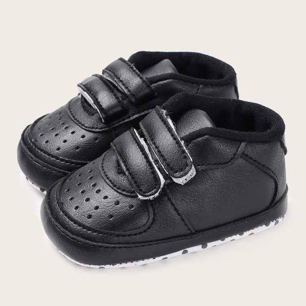 

Baby Boy Double Velcro Strap Sneakers, Black